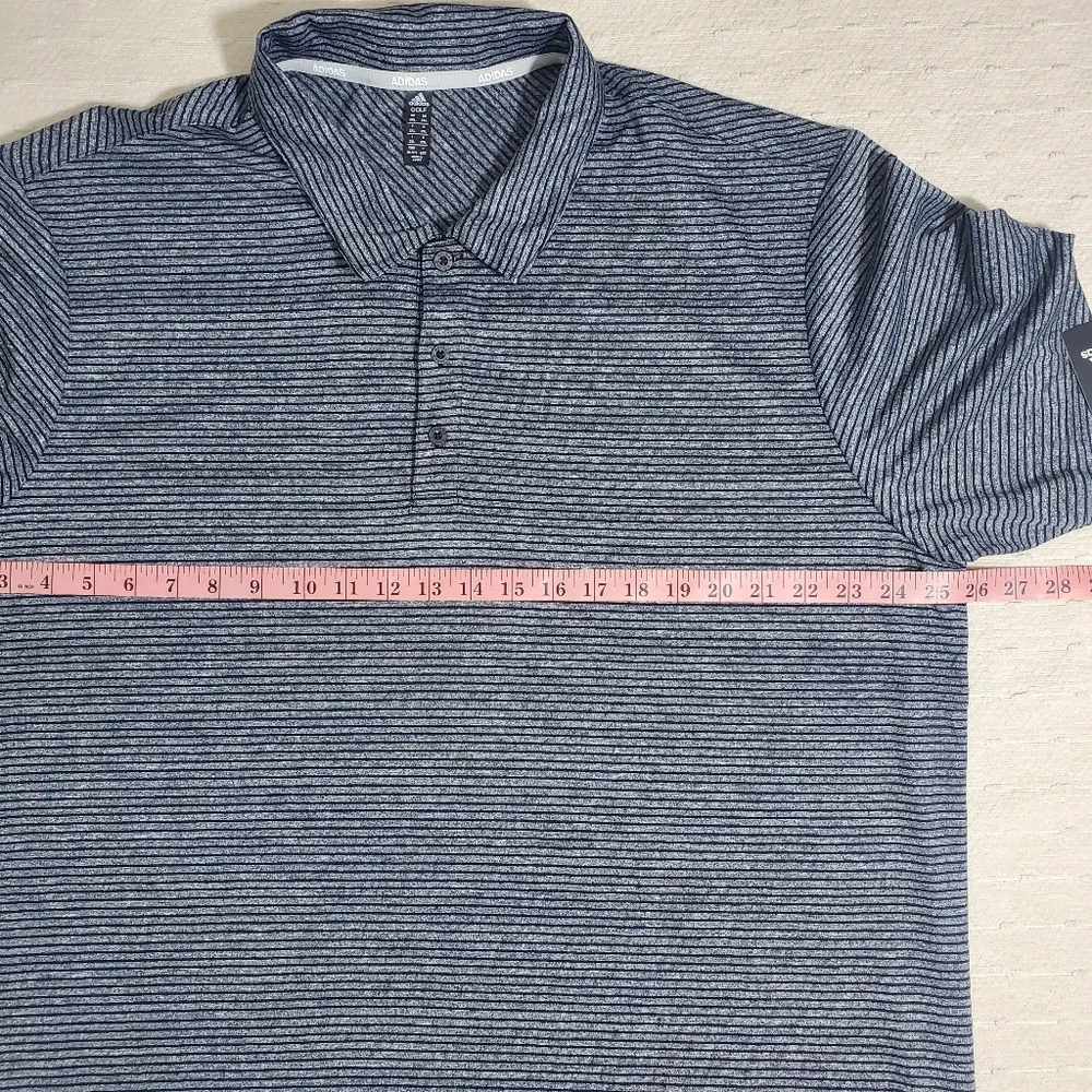 ADIDAS GOLF‎ Polo Shirt w/Pocket Gray-Black, UPF 30-50  Size 2XL